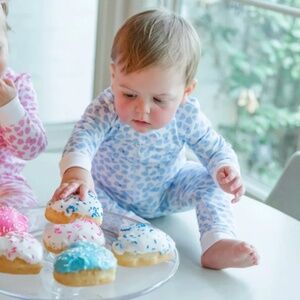 BOYS BLUE HEARTS PIMA PAJAMAS - LILA & HAYES